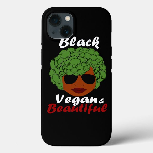 Coques Case-Mate iPhone Végétarien noir Afro femme Broccoli cheveux (Verso)