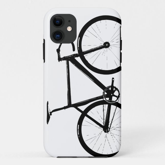 Coques Case-Mate iPhone Vélo de voie - noir sur le blanc (Dos)