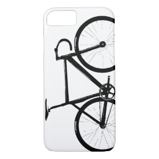 Coque iPhone 7 Vélo de voie - noir sur le blanc