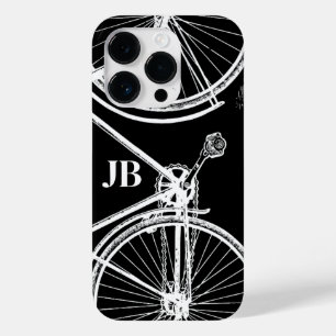 Coque Case-Mate iPhone Vélo Vintage Noir Blanc Monogramme Cyclisme
