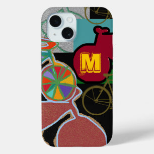 Coque Case-Mate iPhone Vélos colorés avec Monogramme