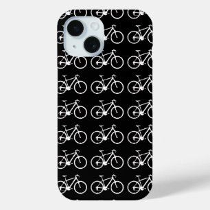 Coque Pour iPhone 15 Vélos noirs et blancs à motifs