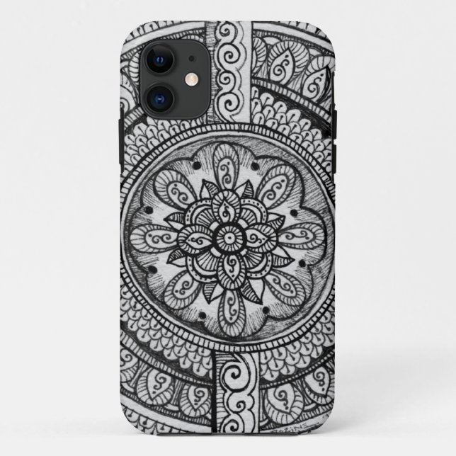 Coques Case-Mate iPhone Velours noir blanc Damas Dreamcatcher Mandala Art (Dos)