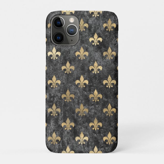 Coques Case-Mate iPhone Velours noir Fleur De Lis Mardi Gras Orléans (Dos)