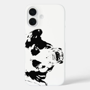 Coque Pour iPhone 16 Velours Noir, Yeux Lumineux