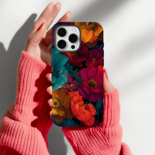 Coque iPhone 16 Pro Max Velvet vintage Vibrant Romance Floral Rétro