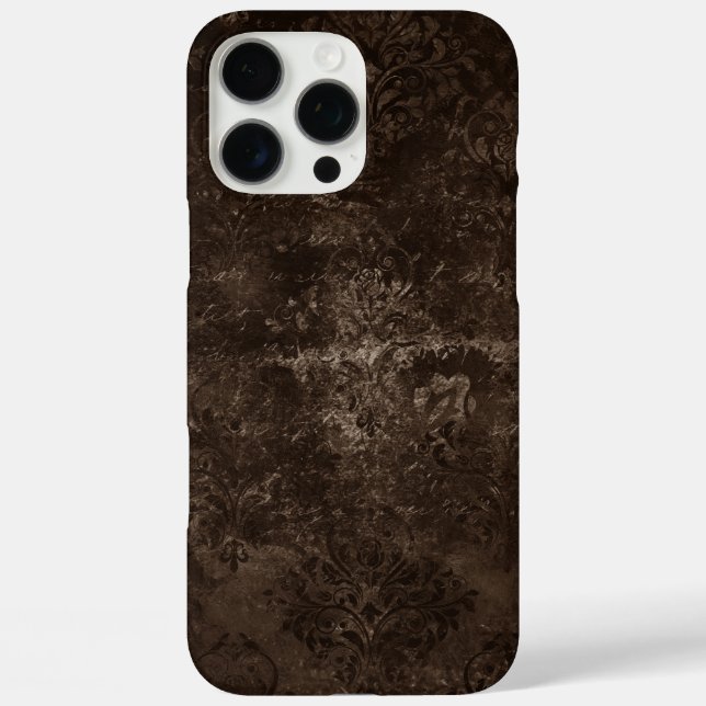 Coques Case-Mate iPhone Velvety Bronze Damask | Grunge baroque Brown (Verso)