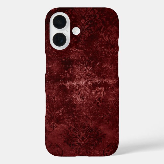 Coques Case-Mate iPhone Velvety Henna Damask | Grunge rouge (Verso)