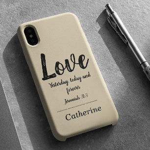 Coque Pour iPhone 16 Verbe de la Bible Beige