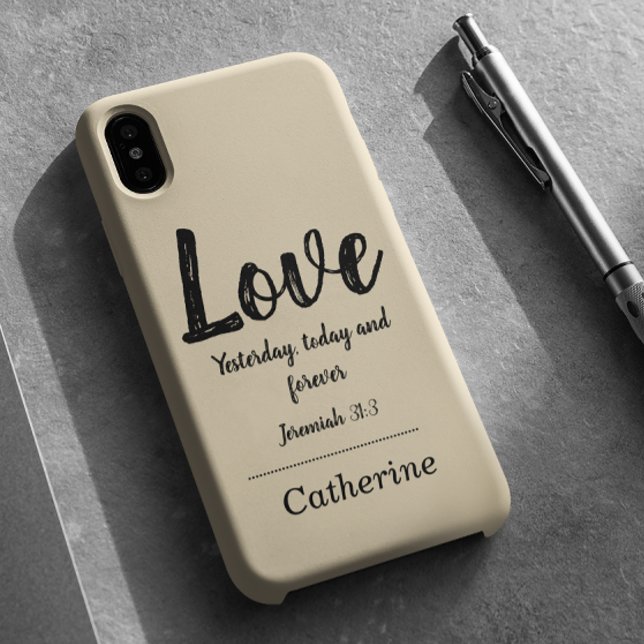Coques Case-Mate iPhone Verbe de la Bible Beige (Créateur téléchargé)