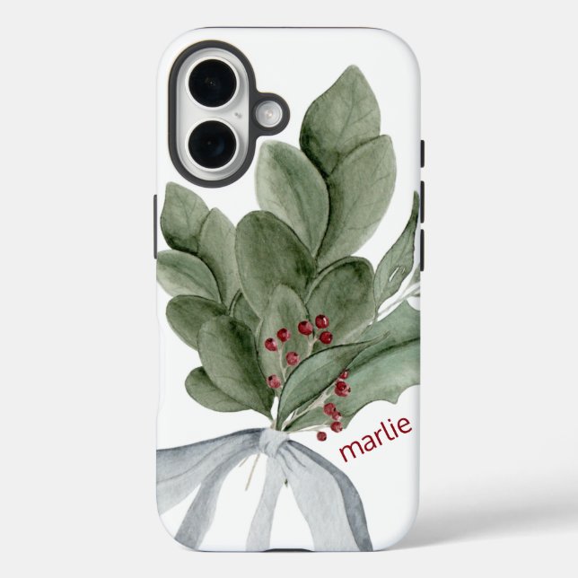 Coques Case-Mate iPhone Verdure Botanique Avec Berries Personnalisé (Verso)