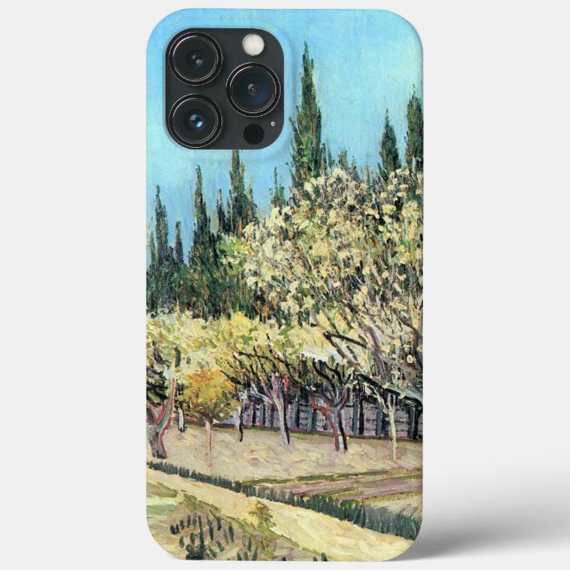 Coques Case-Mate iPhone Verger en fleurs bordé de cyprès de Van Gogh (Verso)