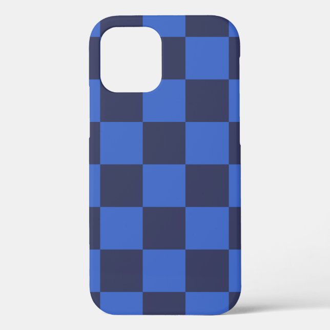 Coques Case-Mate iPhone Vérificateurs monochromes bleus croates (Verso)