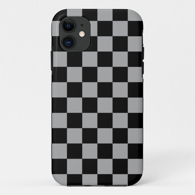 Coques Case-Mate iPhone Vérificateurs noirs sur arrière - plan gris (Dos)