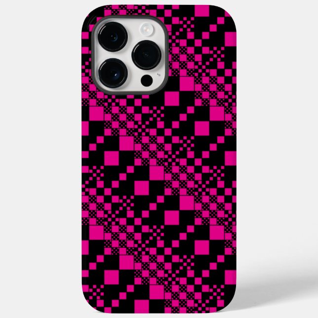 Coques Case-Mate iPhone Vérifié, Chèques - Magenta et Noir (Verso)