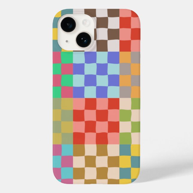 Coques Case-Mate iPhone Vérifier le tableau de bord coloré À damiers Motif (Verso)