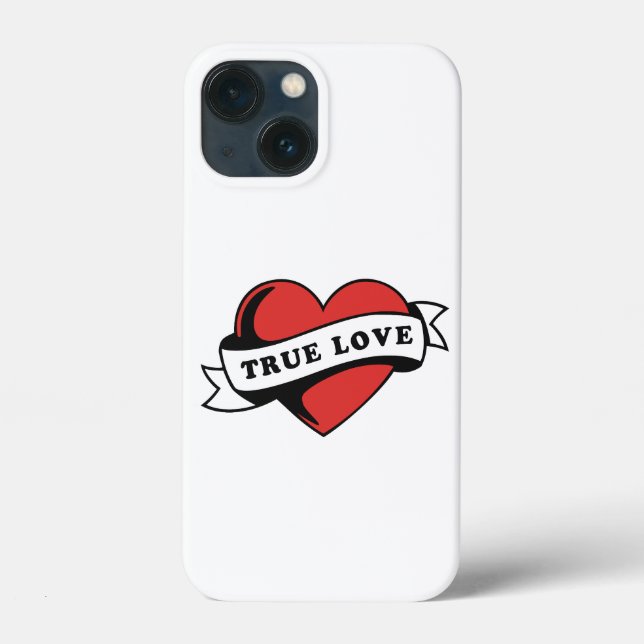 Coques Case-Mate iPhone Véritable amour Tatouage Coeur | Design romantique (Verso)
