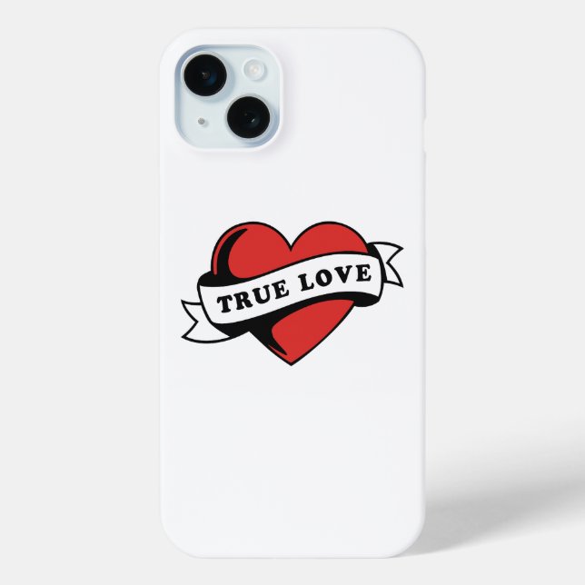 Coques Case-Mate iPhone Véritable amour Tatouage Coeur | Design romantique (Verso)