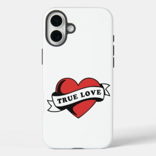 Coque Pour iPhone 16 Plus Véritable amour Tatouage Coeur Design romantique
