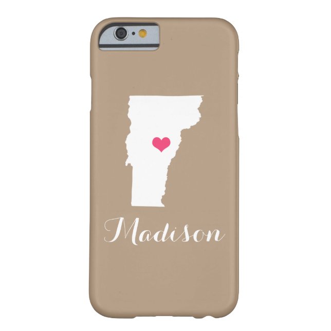 Coques Case-Mate iPhone Vermont Heart Mocha Brown Personnalisé Monogramme (Dos)