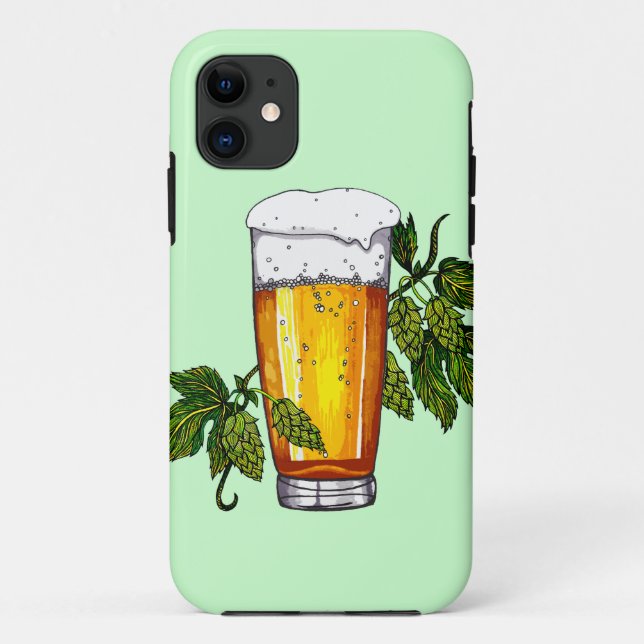 Coques Case-Mate iPhone Verre et houblon de bière (Dos)