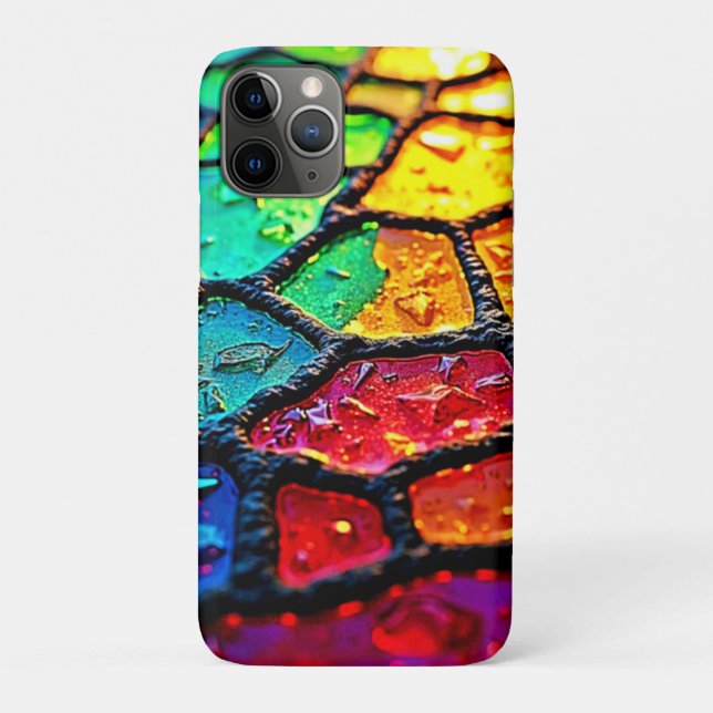 Coques Case-Mate iPhone Verre teinté arc-en-ciel en gros plan Art (Dos)