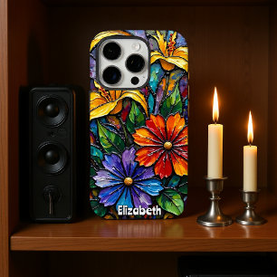 Coque iPhone 16 Pro Verre tendu Floral Vie morte