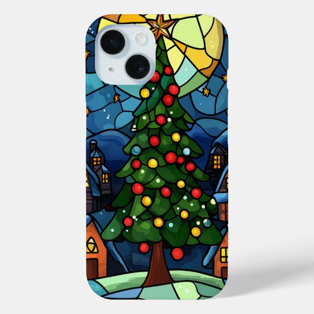 Coques Case-Mate iPhone Verre Tiré Arbre de Noël Vacances Scène de nuit (Verso)
