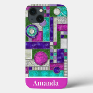 Case-Mate iPhone Case Verre Turquoise Art déco rose