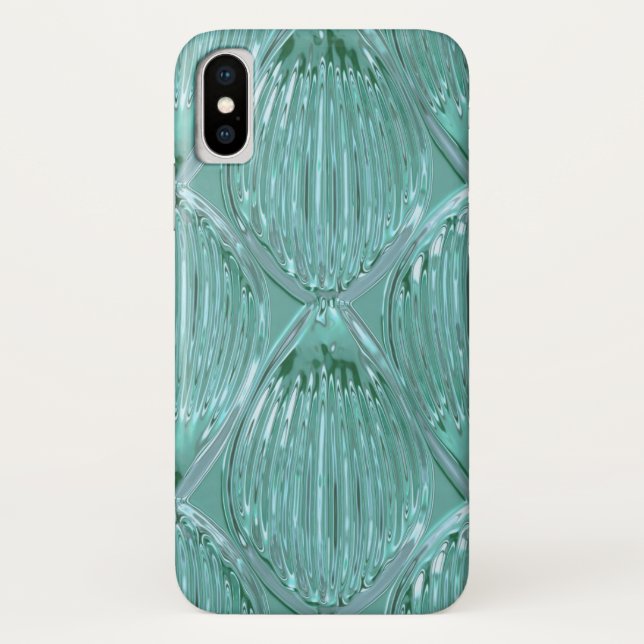 Coques Case-Mate iPhone Verre turquoise motif d'art abstrait (Dos)
