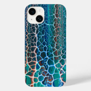 Coque Case-Mate iPhone Verre Turquoise orange abstrait