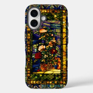 Coque Pour iPhone 16 Verre vintage Floral