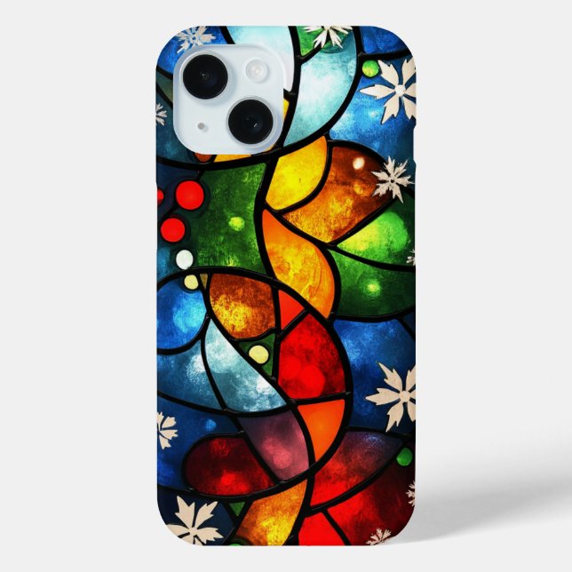 Coques Case-Mate iPhone Verrerie Abstraite de Fêtes de l'Hiver Vibrante (Verso)