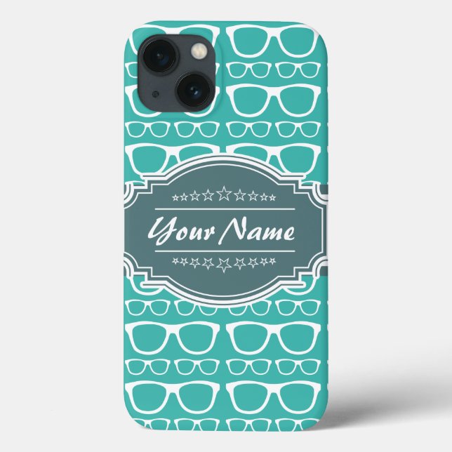 Coques Case-Mate iPhone Verres Geeks verts et Turquoises Personnalisés (Verso)