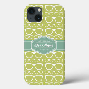 iPhone 13 Coque Verres Geeks verts personnalisés