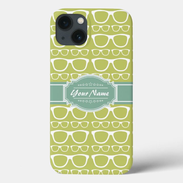 Coques Case-Mate iPhone Verres Geeks verts personnalisés (Verso)