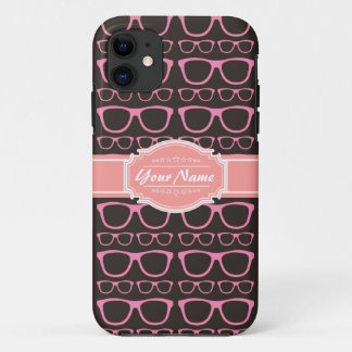 Coque Case-Mate Pour iPhone Verres Nerd rose corail Personnalisés