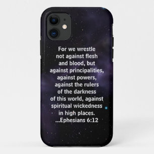 Coque iPhone 11 Vers de bible de 6h12 d'Ephesians sur l'arrière -