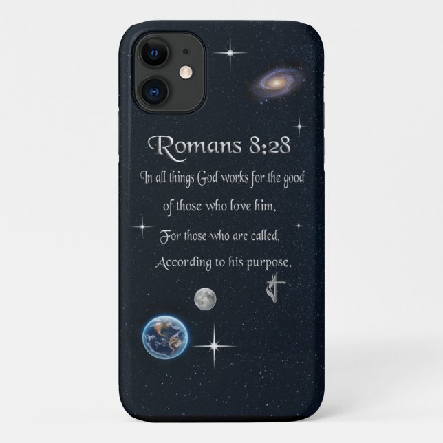 Coques Case-Mate iPhone verset biblique chrétien Romains 8:28 (Dos)