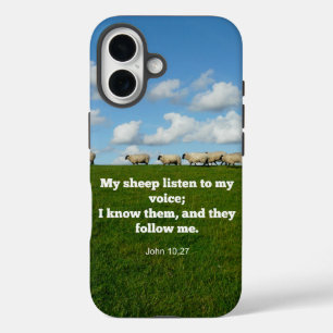 Coque Pour iPhone 16 verset de la Bible, Jean 10:27, Mon mouton...