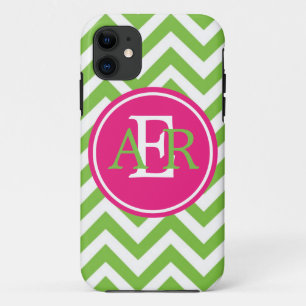 Coques Pour iPhone Vert avec le monogramme d'envie