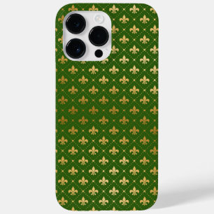 COQUE Case-Mate iPhone VERT AVEC MOTIF OR FLEUR DI LIS