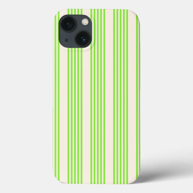 Coques Case-Mate iPhone Vert citron vert et beige cinq rayures motif (Verso)