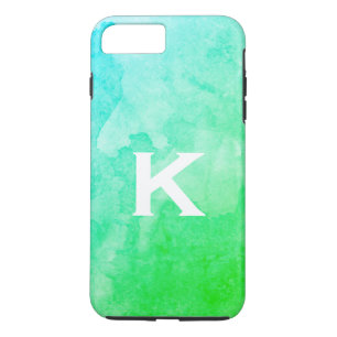 Case-Mate iPhone Case Vert / Couleur de l'eau / Monogramme
