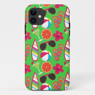 Coques Pour iPhone Vert de ballon de plage de lunettes de soleil de