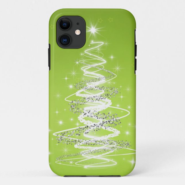 Coques Case-Mate iPhone Vert de chaux élégant d'arbre de Noël (Dos)