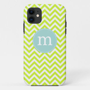 Coque Case-Mate iPhone Vert de chaux moderne Chevron personnalisé