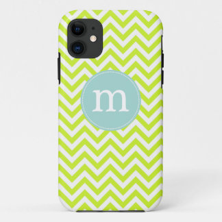 Coque Case-Mate iPhone Vert de chaux moderne Chevron personnalisé