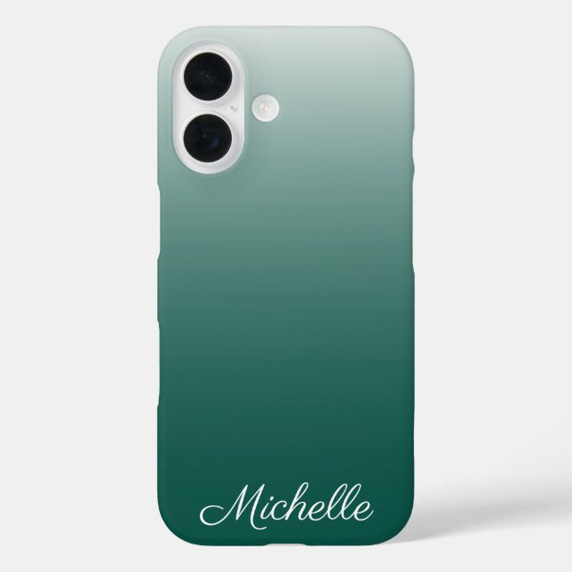Coques Case-Mate iPhone Vert dégradé ombré personnalisé (Verso)