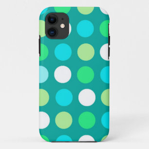 Coque Case-Mate Pour iPhone Vert doux lumineux et beau, pois bleus